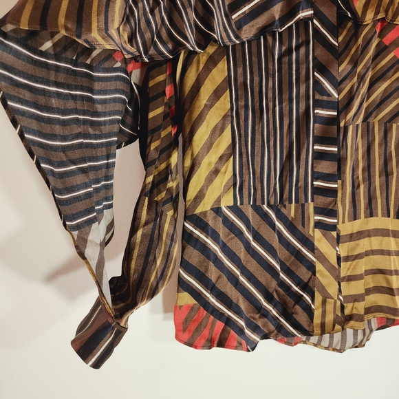 Striped shirt LE SARTE PETTEGOLE mandarin collar Cocoa Blouse - Picture 10 of 11